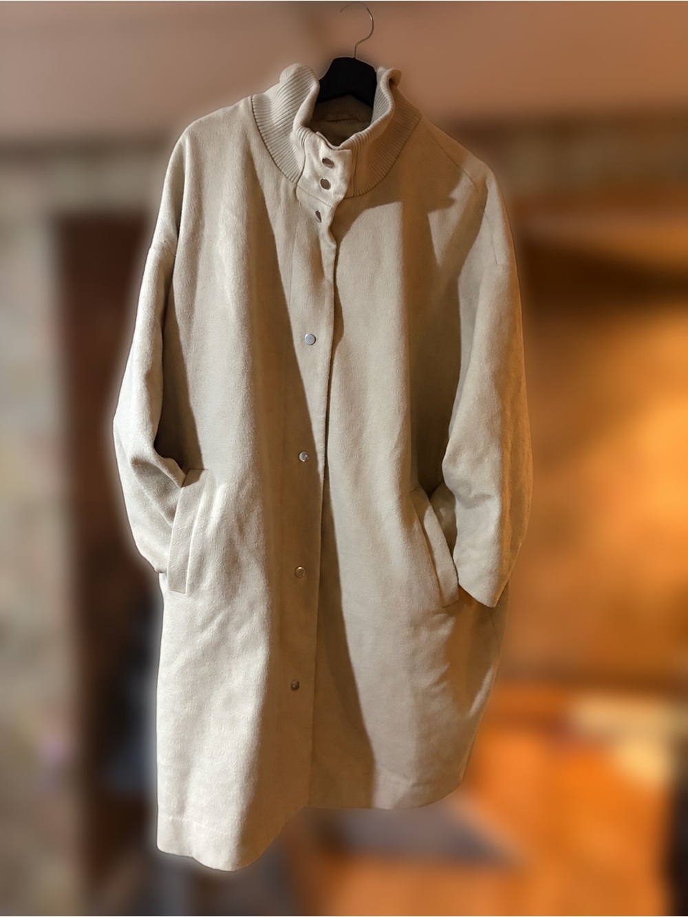 Women’s Cream Button-Up Coat